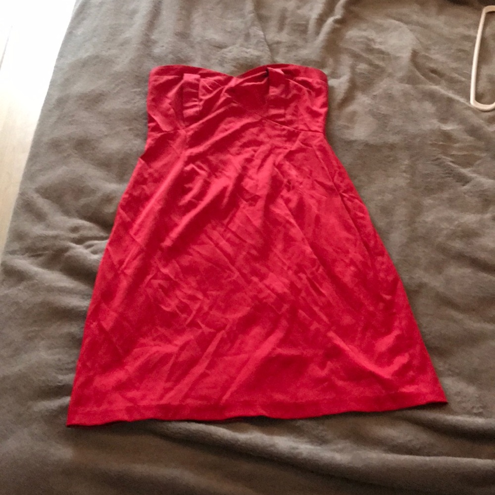 Red satin dress